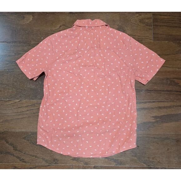 Urban Pipeline boys Coral Geo Short Sleeve Button-Up Shirt Small 100% cotton - Picture 2 of 7